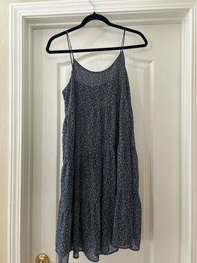 Uniqlo Navy and White Floral Strap Dress
